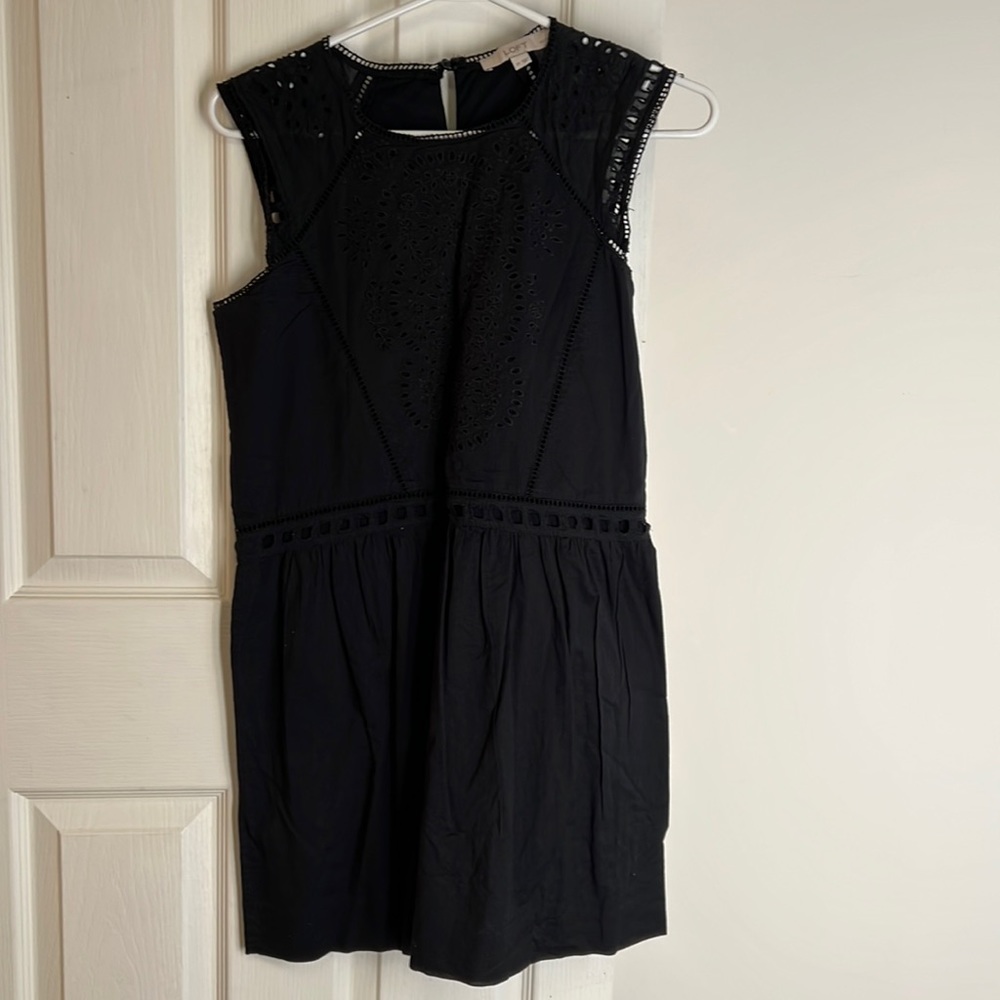 Loft Black Eyelet Dress